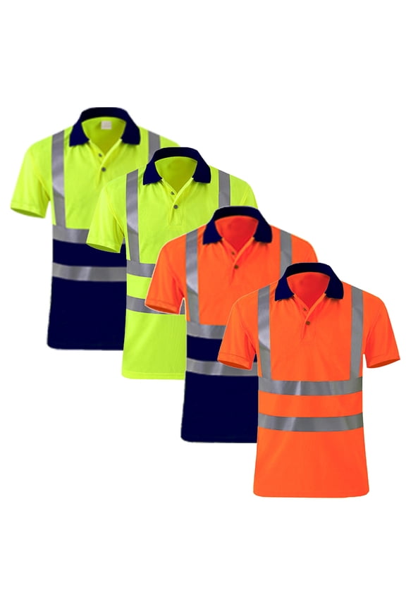 Men's Shirts High Visibility Quick Dry Pullover Hi Vis Reflective Short Sleeve Sweat Tops Hawaiian Shirt for Men Yellow XXL