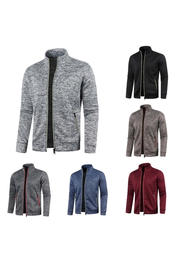 Men's Track Jackets Lightweight Full Zip Tops Casual Slim Fit Coat Workout Running Athletic Active Jacket With Pockets