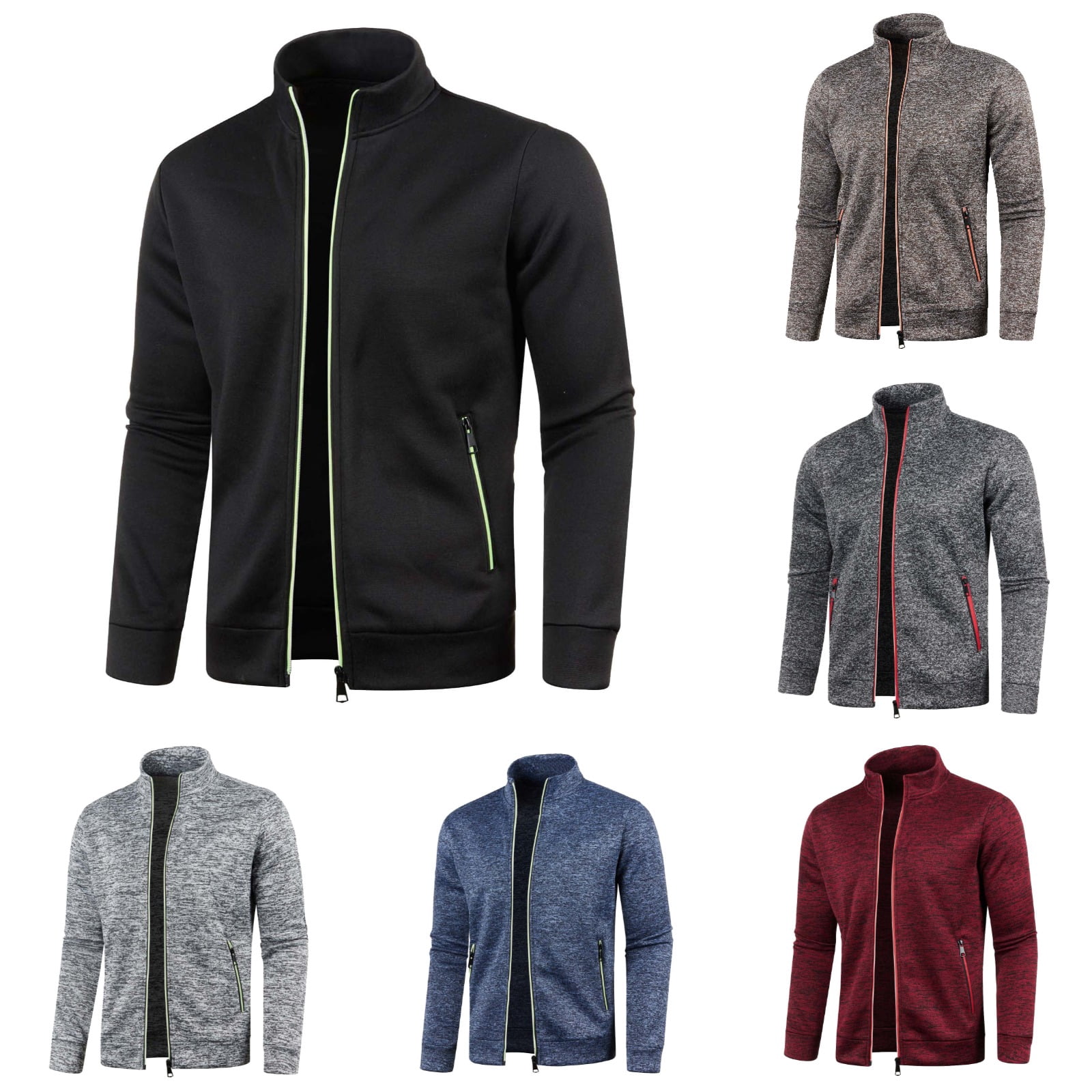 Hpapadks Men's Track Jackets Lightweight Full Zip Tops Casual Slim Fit Coat Workout Running Athletic Active Jacket With Pockets