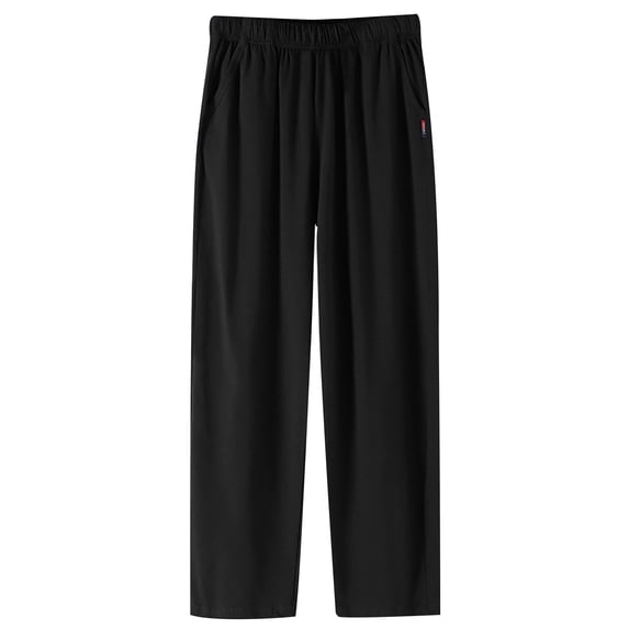 Hpapadks Mens Casual Pants Straight Leg Leisure Loose Fit Running Athletic Joggers Sweatpants with Pockets Mens Slacks Black XL