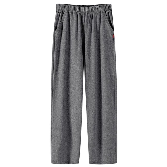 Hpapadks Mens Casual Pants Straight Leg Leisure Loose Fit Running Athletic Joggers Sweatpants with Pockets Mens Slacks Grey XXL