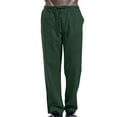 thumbnail image 1 of Hpapadks Mens Casual Pants Work Sport Solid Casual Loose Fit Trouser with Pocket Mens Slacks Green XXXXL, 1 of 5