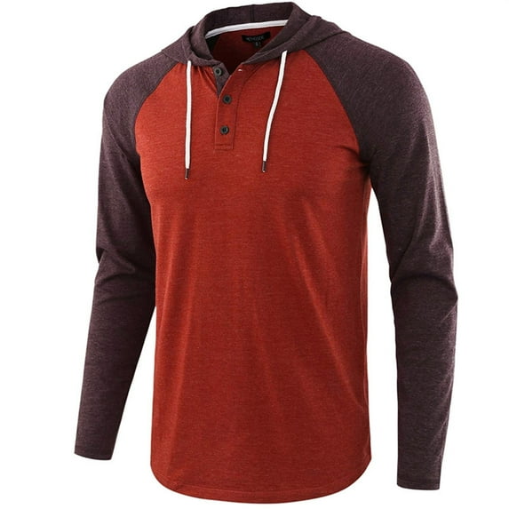 Hpapadks Mens Hoodie Color Block Hoodies Pullover Lightweight Long Sleeve Raglan Sleeve Drawstring Hooded Sweatshirt Lightweight Sweatshirts for Men