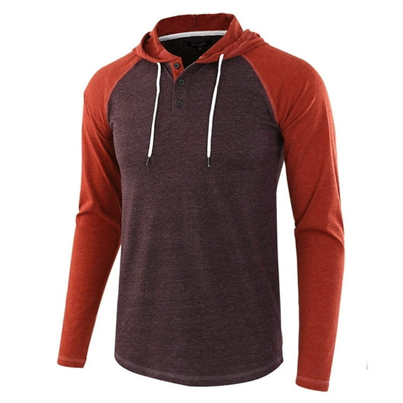 Hpapadks Mens Hoodie Color Block Hoodies Pullover Lightweight Long Sleeve Raglan Sleeve Drawstring Hooded Sweatshirt Lightweight Sweatshirts for Men