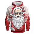 thumbnail image 1 of Hpapadks Mens Hoodies Christmas Cartoon 3D Santa Print Hoodies Pullover with Front Pocket Holiday Party Drawstring Hooded Sweatshirts for Men, 1 of 3