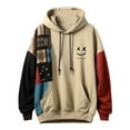 thumbnail image 1 of Hpapadks Mens Hoodies Vintage Patchwork Hoodies Pullover with Front Pocket Long Sleeve Drawstring Hooded Mens Sweatshirts, 1 of 4