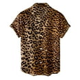 thumbnail image 1 of Hpapadks Mens Summer Shirts Plus Size Loose Leopard Print Short Sleeve Lapel Buttons Blouses Sports Mens Dress Shirts Coffee L, 1 of 3
