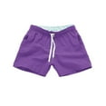 thumbnail image 1 of Hpapadks Mens Swim Trunks Summer Beach Loose Quick Dry Three Quarter Plain Swimwear Pants Swim Shorts Men Purple XL, 1 of 5