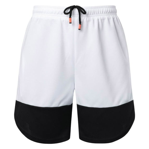 Hpapadks Mens Swim Trunks Summer Beach Sports Running Fitness Matching Color Short Pant Swim Shorts Men White L