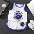 thumbnail image 1 of Hpapadks Newborn Girl Outfits Summer Sleeveless Basketball Print Mesh Vest Shorts Lightweight Sportswear Set Kids Clothes White 4-5 Years, 1 of 3