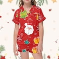 thumbnail image 1 of Hpapadks Newborn Pajamas Christmas Collar Short Sleeve Pajama Set Button Down Pjs for Girls A 2-3 Years, 1 of 5