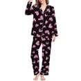thumbnail image 1 of Hpapadks Pajama Sets for Women Valentine's Day Full Hearts Printed Loose Fit Long Sleeve Button Down Shirt Pant Set Women Pjs Black L, 1 of 5