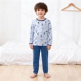 thumbnail image 1 of Hpapadks Pajamas for Boys Kids Penguin Print Long Sleeve Pajama Set Thermal Sleepwear Pjs for Girls Sky Blue 14-15 Years, 1 of 4