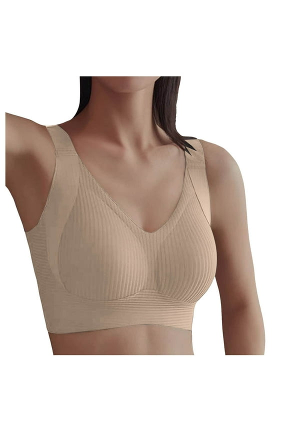 Push Up Bras for Women Women's Comfortable Shoulder Strap Backless Adjustment Everyday Push Up Bra Beige L