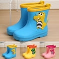 thumbnail image 1 of Hpapadks Rain Boots For Girls Classic Rainy Day Pvc Rubber Waterproof Water Shoes With Easy On Handles Cute Cartoon Yellow 5.5-6 Y, 1 of 5