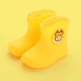 thumbnail image 1 of Hpapadks Rain Boots Kids Cartoon Printing Non Rainy Day Lightweight Outdoor Play Water Shoes Waterproof Solid Wide Calf Blue 3-4 Y, 1 of 4