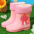 thumbnail image 1 of Hpapadks Rain Boots Kids Kids Ankle Rainboot Cute Cartoon Rainy Days Slip On Garden Rubber Shoes Boys Waterproof Boots Pink, 1 of 5
