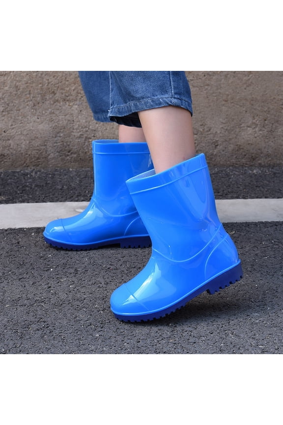 Rain Boots Kids Non Rainy Days Outdoor Play Durable Footwear Solid Hiking Water Shoes Boys Waterproof Boots Sky Blue