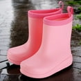 thumbnail image 1 of Hpapadks Rain Boots for Boys Non Comfortable Booties Outdoor Play and Daily Wear Solid Mid Top Rain Shoes Kids Waterproof Boots Pink, 1 of 5