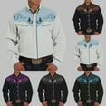 thumbnail image 1 of Shirts for Men 3D Floral Print Lapel Button Down Long Sleeve Blouses Loose Hawaiian Shirt for Men White XXXL, 1 of 7