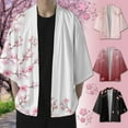 thumbnail image 1 of Shirts for Men Cherry Flower Kimono Half Sleeve Blouses Elegant Loose Soft Cardigan Mens Hawaiian Shirt Pink XXL, 1 of 7