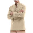 thumbnail image 1 of Hpapadks Shirts for Men Long Sleeve Steam Punk Retro Gothic Stand Polo Solid Blouses Dress Shirts for Men Khaki XXL, 1 of 5