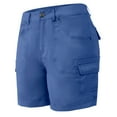 thumbnail image 1 of Hpapadks Shorts for Women Summer Beach Casual Loose Solid Color Buttons Mini Cargo Pant Womens Shorts Blue XXL, 1 of 1
