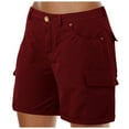 thumbnail image 1 of Hpapadks Shorts for Women Summer Beach Casual Loose Solid Color Buttons Mini Cargo Pant Womens Shorts XL, 1 of 1