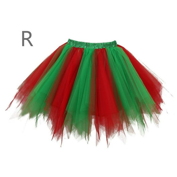 Hpapadks Skirts for Women Trendy Rainbow Color Pleated Gauze Colours Tutu Dancing Skirt R One size