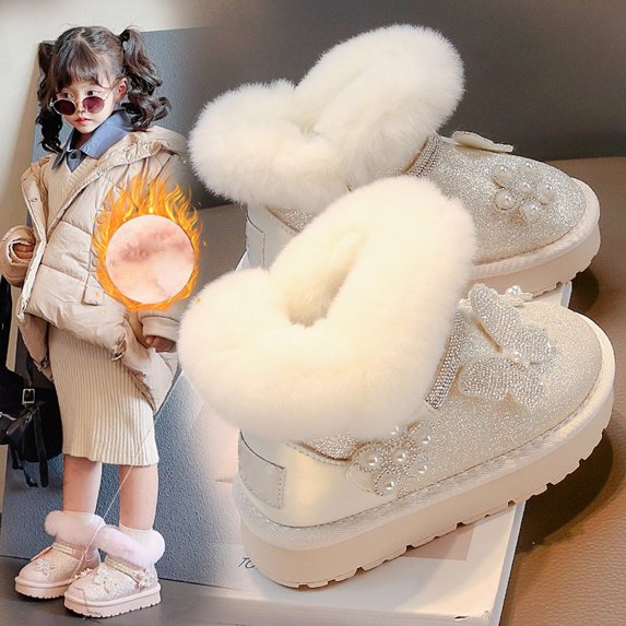Curated visual reference: Fresh Look at Hpapadks Snow Boots For Girls Winter Durable Lined Floral Bowknot