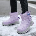 thumbnail image 1 of Hpapadks Snow Boots for Girls Winter Solid Color Snow Shoes Non Warm Padded Thickened Shoes Kids Winter Boots Purple, 1 of 7