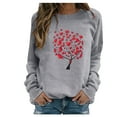thumbnail image 1 of Hpapadks Sweatshirt for Women Casual Long Sleeve Letter Graphic Print Loose Round Neck Shirts Tops Hoodies for Women Grey XL, 1 of 3