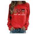 thumbnail image 1 of Hpapadks Sweatshirt for Women Casual Long Sleeve Letter Graphic Print Loose Round Neck Shirts Tops Hoodies for Women Red XXL, 1 of 3