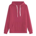 thumbnail image 1 of Hpapadks Sweatshirt for Women Classic Solid Long Sleeve Comfortable Fit Hooded Sweatshirts with Pocket Hoodies for Women Hot Pink L, 1 of 4