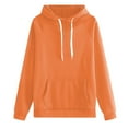 thumbnail image 1 of Hpapadks Sweatshirt for Women Classic Solid Long Sleeve Comfortable Fit Hooded Sweatshirts with Pocket Hoodies for Women Orange S, 1 of 3
