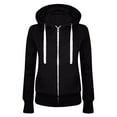 thumbnail image 1 of Hpapadks Sweatshirt for Women Long Sleeve Solid Zipper Casual Hooded Sport Coat with Pocket Hoodies for Women Black XXL, 1 of 3