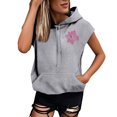 thumbnail image 1 of Hpapadks Tank Top for Women Plus Size Print Sleeveless Loose Hooded Sweatshirt Blouse Top Camisole Tops for Women Grey L, 1 of 6