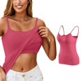 thumbnail image 1 of Hpapadks Tank Tops for Women Sleeveless Solid Yoga Bottoming Underwear Suspender Vest Camisole Tops for Women Watermelon Red L, 1 of 5