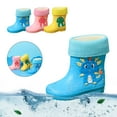 thumbnail image 1 of Hpapadks Toddler Boy Rain Boots Classic Mid Calf Comfy Waterproof Water Shoes Non Lightweight Casual Hiking Yellow 18-24 m, 1 of 6