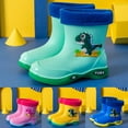 thumbnail image 1 of Hpapadks Toddler Boy Rain Boots Cute Dinosaur Cartoon Rainy Day Non Waterproof Water Shoes Classic Wide Calf Blue 9-9.5 Y, 1 of 5