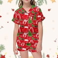 thumbnail image 1 of Hpapadks Toddler Pajamas Christmas Collar Short Sleeve Pajama Set Button Down Toddler Pjs B 2-3 Years, 1 of 5