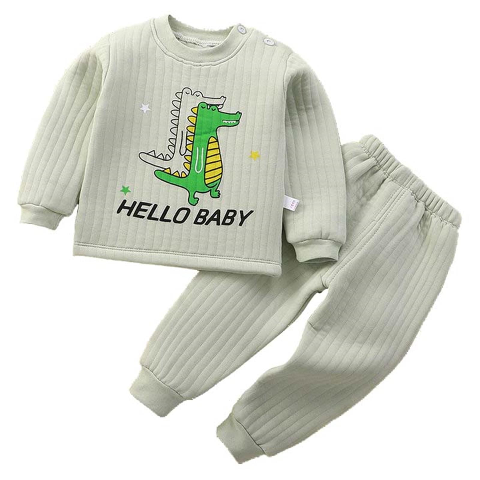 Hpapadks Toddler Pajamas Kids Fall Winter Warm Flannel Long Sleeve ...