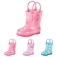 thumbnail image 1 of Hpapadks Toddler Rain Boots Bow Solid Rubber Water Shoes With Easy On Handles Mid Calf Lightweight Pink 6-7 Y, 1 of 7