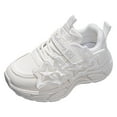 thumbnail image 1 of Hpapadks Toddler Shoes Girls Sports Fashion Cute Star Flat Bottom Non Slip Hook Loop Leather Shoes Toddler Sneakers White 35, 1 of 7
