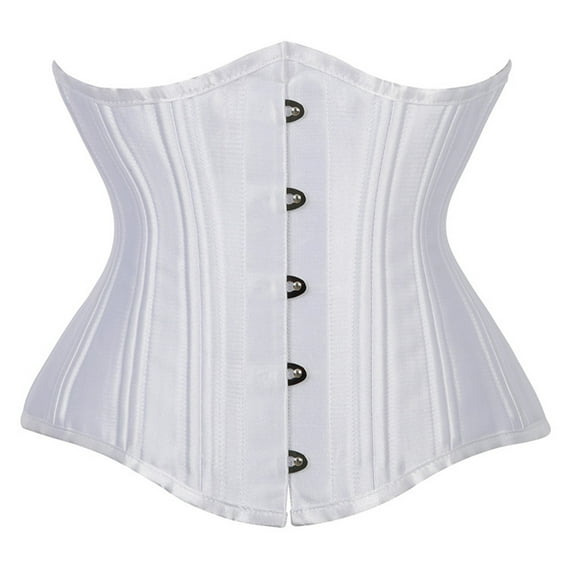 Hpapadks Waist Trainer Corset for Women Lace Up Tummy Control Underbust Wide Belt Tight Push Up Solid Vintage Corset Belt Halloween White