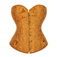 thumbnail image 1 of Hpapadks Waist Trainer Corset for Women Bustier Adjustable Boned with Bow Tie Front Vintage Solid Corset Belt Halloween Gold, 1 of 4