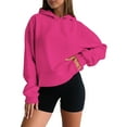 thumbnail image 1 of Hpapadks Women Hoodies Casual Pullover Long Sleeve Sweatshirt Kangaroo Pocket Drop Shoulder Sweater Hot Pink XXXXL, 1 of 6