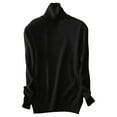 thumbnail image 1 of Hpapadks Women Sweaters Turtleneck Knit Sweaters Solid Long Sleeve Base Shirts Top Womens Sweater Black L, 1 of 5