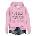 thumbnail image 1 of Hpapadks Women's Fashion Hoodies Casual Long Sleeve Letter Graphic Printed Drawstring Blouse Women's Sweatshirt Pink XL, 1 of 4