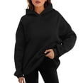 thumbnail image 1 of Hpapadks Women's Fashion Hoodies Oversized Comfy Casual Loose Long Sleeve Solid Hooded Sweatshirts for Women Black L, 1 of 7